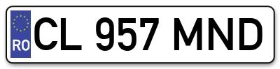 Placuta inmatriculare numar auto  CL-957-MND, CL 957 MND, CL957MND