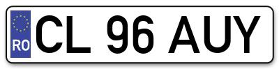 Placuta inmatriculare numar auto  CL-96-AUY, CL 96 AUY, CL96AUY
