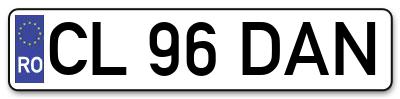 Placuta inmatriculare numar auto  CL-96-DAN, CL 96 DAN, CL96DAN