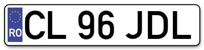 Placuta inmatriculare numar auto  CL-96-JDL, CL 96 JDL, CL96JDL