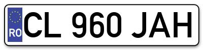 Placuta inmatriculare numar auto  CL-960-JAH, CL 960 JAH, CL960JAH