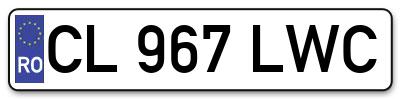 Placuta inmatriculare numar auto  CL-967-LWC, CL 967 LWC, CL967LWC