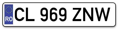 Placuta inmatriculare numar auto  CL-969-ZNW, CL 969 ZNW, CL969ZNW