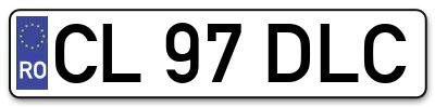 Placuta inmatriculare numar auto  CL-97-DLC, CL 97 DLC, CL97DLC