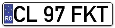 Placuta inmatriculare numar auto  CL-97-FKT, CL 97 FKT, CL97FKT