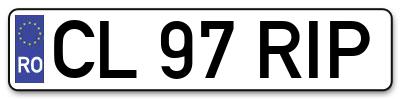 Placuta inmatriculare numar auto  CL-97-RIP, CL 97 RIP, CL97RIP