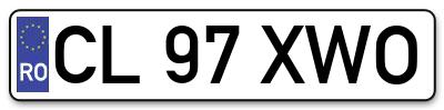Placuta inmatriculare numar auto  CL-97-XWO, CL 97 XWO, CL97XWO