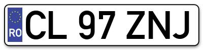 Placuta inmatriculare numar auto  CL-97-ZNJ, CL 97 ZNJ, CL97ZNJ