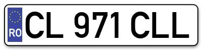 Placuta inmatriculare numar auto  CL-971-CLL, CL 971 CLL, CL971CLL