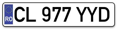 Placuta inmatriculare numar auto  CL-977-YYD, CL 977 YYD, CL977YYD