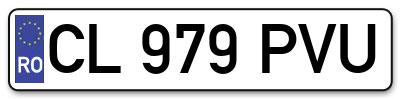 Placuta inmatriculare numar auto  CL-979-PVU, CL 979 PVU, CL979PVU