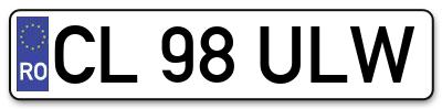 Placuta inmatriculare numar auto  CL-98-ULW, CL 98 ULW, CL98ULW
