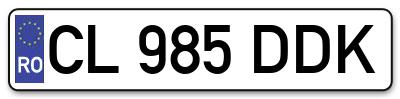 Placuta inmatriculare numar auto  CL-985-DDK, CL 985 DDK, CL985DDK