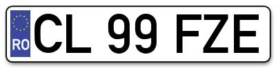 Placuta inmatriculare numar auto  CL-99-FZE, CL 99 FZE, CL99FZE