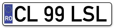 Placuta inmatriculare numar auto  CL-99-LSL, CL 99 LSL, CL99LSL