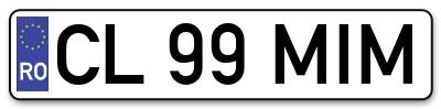 Placuta inmatriculare numar auto  CL-99-MIM, CL 99 MIM, CL99MIM