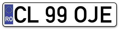 Placuta inmatriculare numar auto  CL-99-OJE, CL 99 OJE, CL99OJE