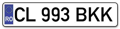 Placuta inmatriculare numar auto  CL-993-BKK, CL 993 BKK, CL993BKK