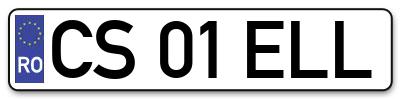 Placuta inmatriculare numar auto  CS-01-ELL, CS 01 ELL, CS01ELL