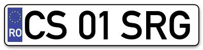 Placuta inmatriculare numar auto  CS-01-SRG, CS 01 SRG, CS01SRG