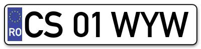 Placuta inmatriculare numar auto  CS-01-WYW, CS 01 WYW, CS01WYW
