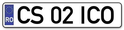 Placuta inmatriculare numar auto  CS-02-ICO, CS 02 ICO, CS02ICO