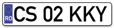 Placuta inmatriculare numar auto  CS-02-KKY, CS 02 KKY, CS02KKY