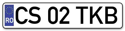 Placuta inmatriculare numar auto  CS-02-TKB, CS 02 TKB, CS02TKB