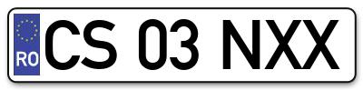 Placuta inmatriculare numar auto  CS-03-NXX, CS 03 NXX, CS03NXX