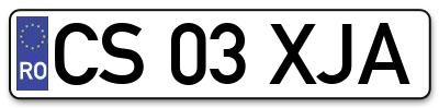 Placuta inmatriculare numar auto  CS-03-XJA, CS 03 XJA, CS03XJA