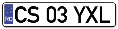 Placuta inmatriculare numar auto  CS-03-YXL, CS 03 YXL, CS03YXL