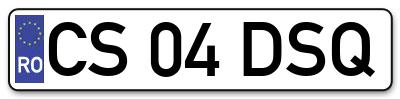 Placuta inmatriculare numar auto  CS-04-DSQ, CS 04 DSQ, CS04DSQ