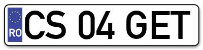 Placuta inmatriculare numar auto  CS-04-GET, CS 04 GET, CS04GET