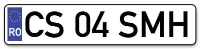 Placuta inmatriculare numar auto  CS-04-SMH, CS 04 SMH, CS04SMH