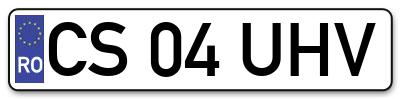 Placuta inmatriculare numar auto  CS-04-UHV, CS 04 UHV, CS04UHV