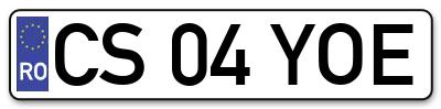 Placuta inmatriculare numar auto  CS-04-YOE, CS 04 YOE, CS04YOE