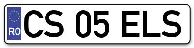Placuta inmatriculare numar auto  CS-05-ELS, CS 05 ELS, CS05ELS