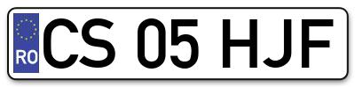Placuta inmatriculare numar auto  CS-05-HJF, CS 05 HJF, CS05HJF