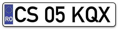 Placuta inmatriculare numar auto  CS-05-KQX, CS 05 KQX, CS05KQX