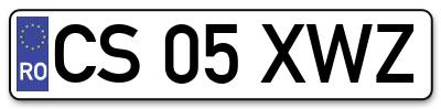 Placuta inmatriculare numar auto  CS-05-XWZ, CS 05 XWZ, CS05XWZ