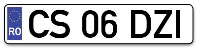 Placuta inmatriculare numar auto  CS-06-DZI, CS 06 DZI, CS06DZI
