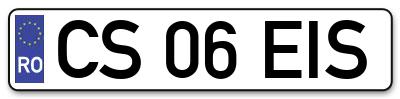 Placuta inmatriculare numar auto  CS-06-EIS, CS 06 EIS, CS06EIS