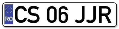 Placuta inmatriculare numar auto  CS-06-JJR, CS 06 JJR, CS06JJR