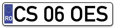 Placuta inmatriculare numar auto  CS-06-OES, CS 06 OES, CS06OES