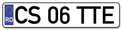 Placuta inmatriculare numar auto  CS-06-TTE, CS 06 TTE, CS06TTE