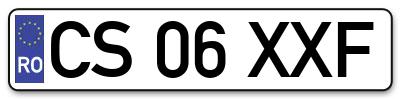 Placuta inmatriculare numar auto  CS-06-XXF, CS 06 XXF, CS06XXF