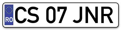 Placuta inmatriculare numar auto  CS-07-JNR, CS 07 JNR, CS07JNR
