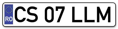 Placuta inmatriculare numar auto  CS-07-LLM, CS 07 LLM, CS07LLM
