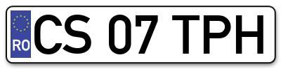 Placuta inmatriculare numar auto  CS-07-TPH, CS 07 TPH, CS07TPH