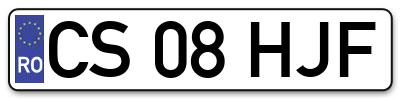 Placuta inmatriculare numar auto  CS-08-HJF, CS 08 HJF, CS08HJF